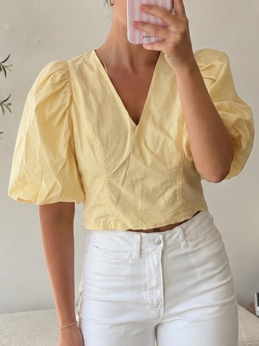 Endless Rose Light Yellow Puff Sleeve Blouse